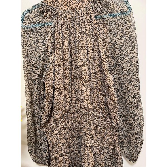 Anthropologie Let Me Be Smocked Mock-Neck Dress Size L - Picture 7 of 10